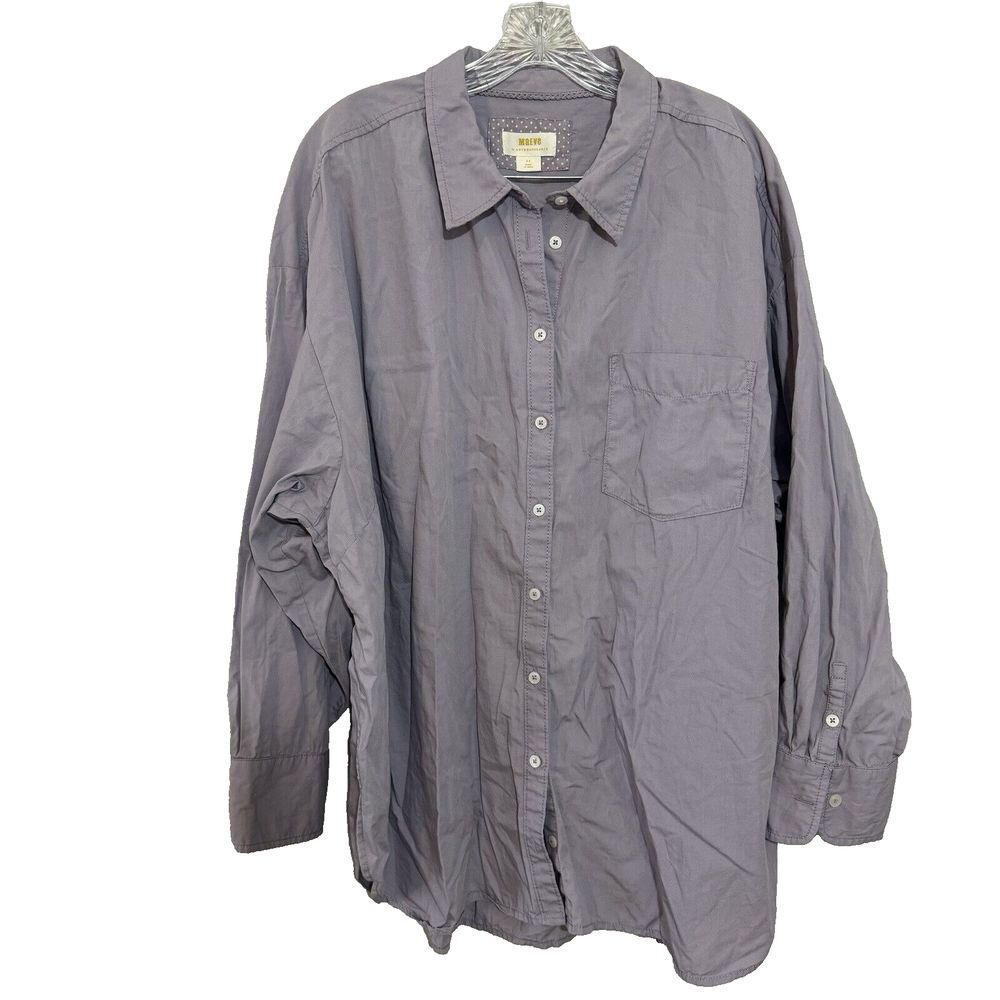 Maeve Lavender Gray Button-Down Shirt